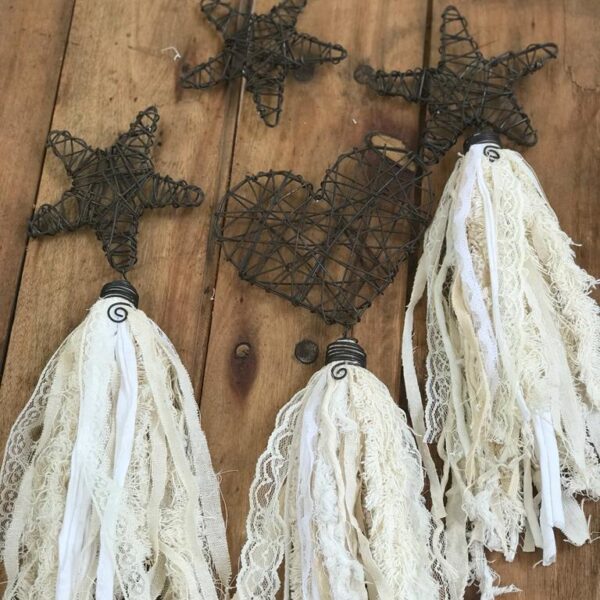 Clase borlas estrella y corazon