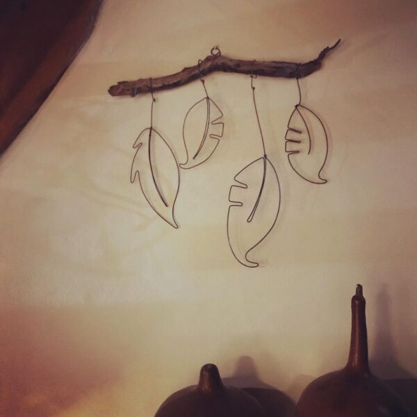 clase colgante con plumas